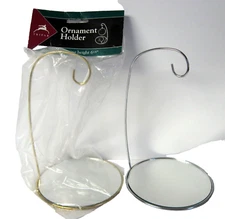 Two Tripar Mirrored Ornament Holders - 8” - One New Gold & One Used Silver