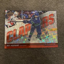19-20 UD Overtime Hockey Clappers Parallel RED RAINBOW /25 Bo Horvat