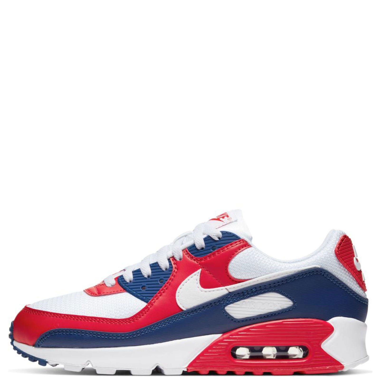 Mens Nike Air Max 90 USA White/White-Deep Royal (CW5456 100) - 9