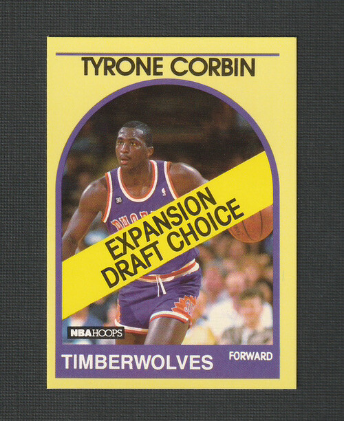 1989-90 Hoops Superstars Yellow Tyrone Corbin #58 Minnesota Timberwolves