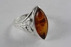 DESIGN AMBER CELTIC KNOT RING AMBER SILVER RING 925 REAL SILVER / 541