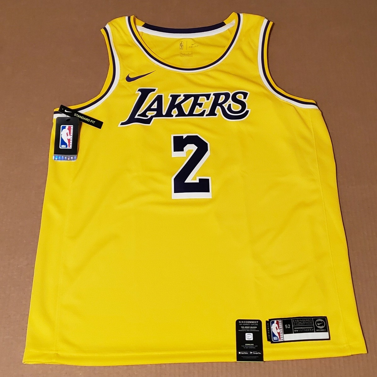 Nike Los Angeles Lakers Lonzo Ball Size XL 52 NBA Basketball