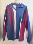 Zara Men Purple And Red Rugby Collared Thick Sweater