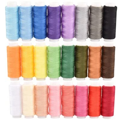 24 Polyester Sewing Threads for Sewing Machine & Hand Sewing，Set of 200 Yards 