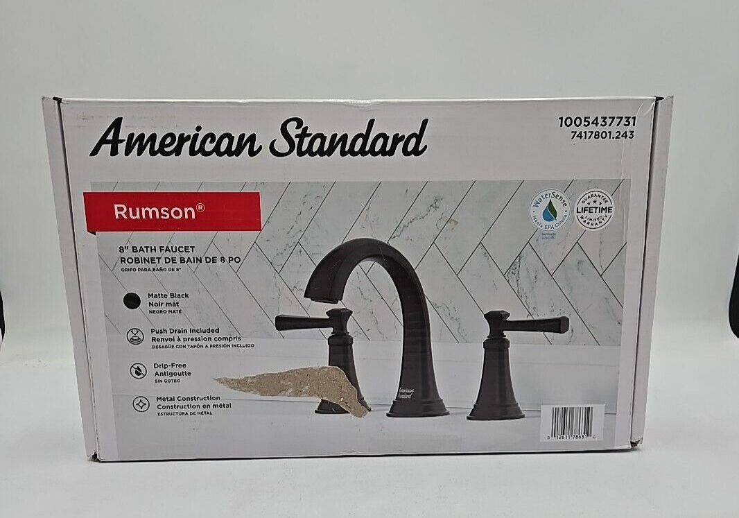 American Standard 7417801.243 Rumson Bathroom Faucet Matte Black NEW eBay