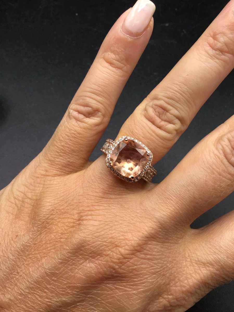 Rose Gold Over Sterling Silver Ring 925 Size 7 CN FZN Dusty Pink