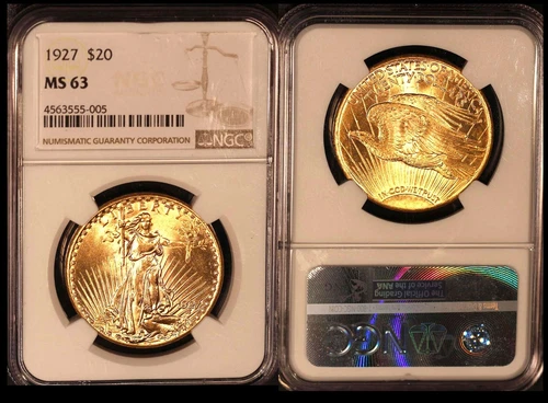1927 $20 NGC MS63-GREAT LUSTER- PQ SAINT GAUDENS DOUBLE EAGLE
