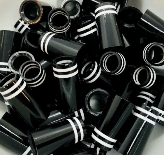 THE GOLF CLUB TRADER (12) Premium Quality Iron Ferrules Black w/ Double White Rings 1”