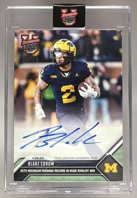 2023 Bowman U Now Blake Corum #31A Auto Full Color 38/99 Wolverines