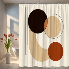 Modern Abstract Shower Curtain - Geometric Design in Earthy Tones