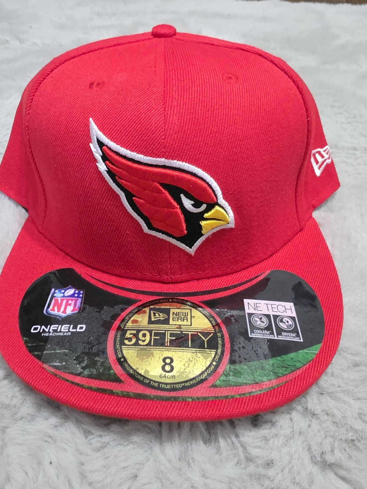 Arizona Cardinals New Era Red Team Basic 59FIFTY Fitted Hat Size XL 8