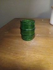 green barrel shot glass vintage