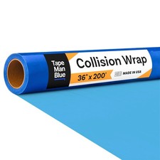36 X 200 Blue Collision Wrap For Damaged Vehicles Self-adhesive Car Window Co 36 X 200 Blue Collision Wrap For Damaged Vehicles Self-adhesive Car Window Co