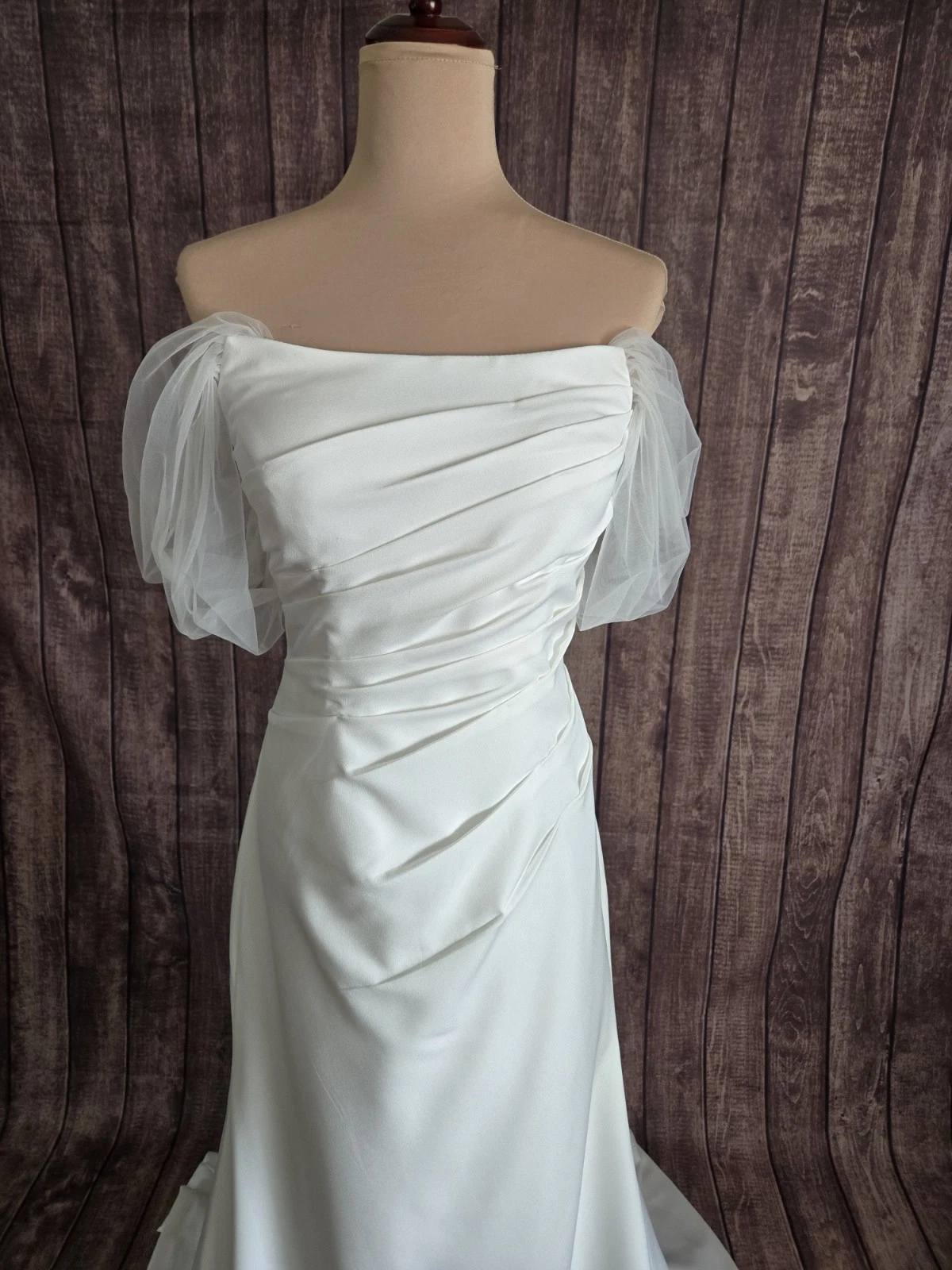 OFF WHITE Abito da sposa made in USA bianco sporco treno taglia L