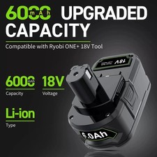 6.0AH Battery For Ryobi 18V One+ Plus P108 RB1850C RB1840C RB18L50 P117 /Charger — image 5