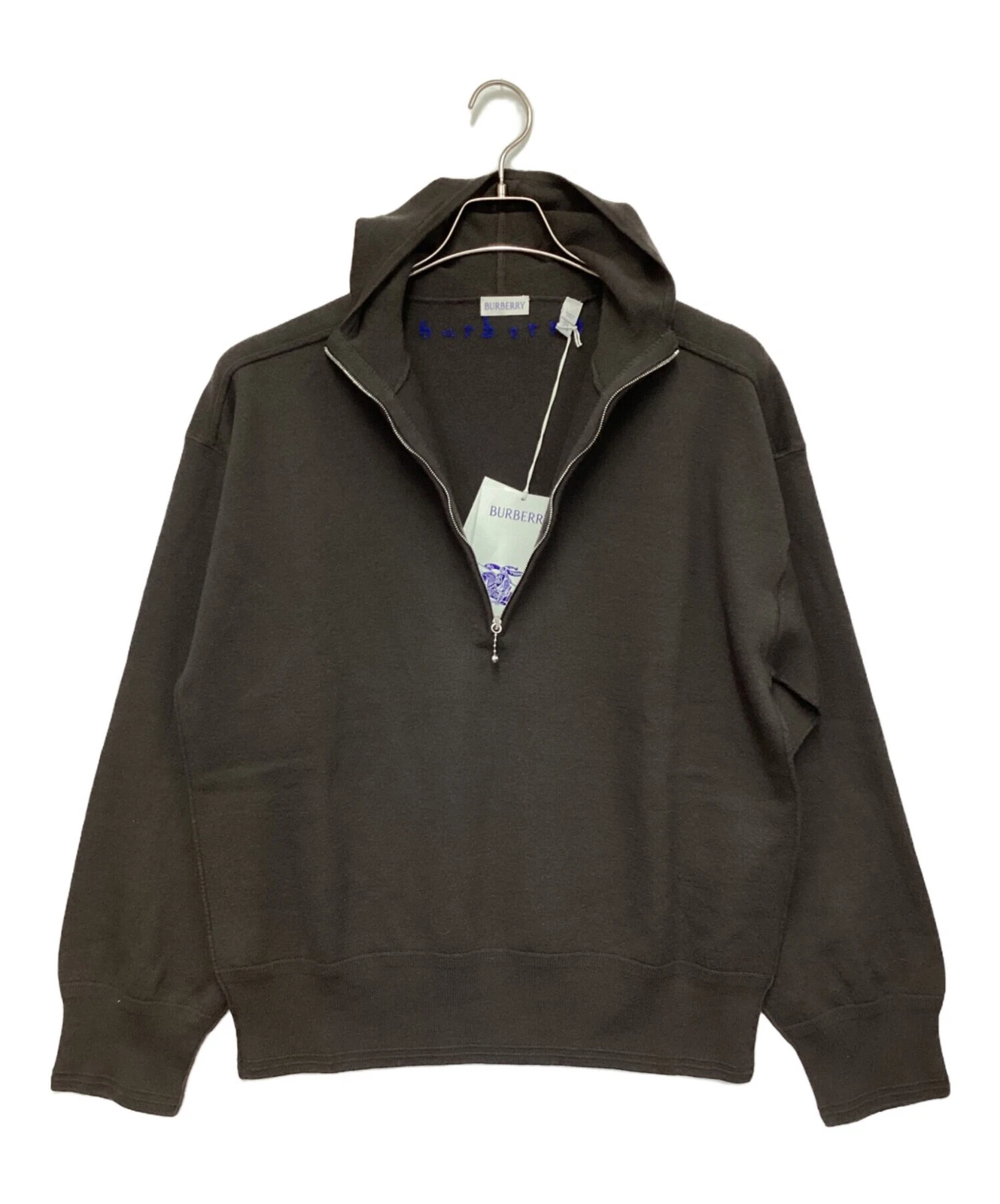 BURBERRY Felpa con cappuccio e zip corta manica lunga marrone taglia: XXL