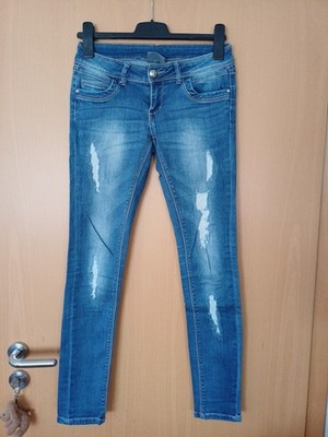 Damen Jeans Hose Blau Modern Gr.36 Slim Fit Kein Hoher Schnitt Stretch
