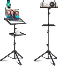 Projector Tripod Stand, 50  Laptop Stand with 2 Shelves for Projector, Ipad, DJ