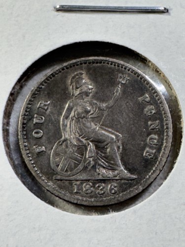 1836 Great Britain 4 Pence Small Silver Coin