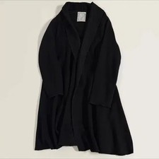 Vintage Wool Flare Long Coat Black