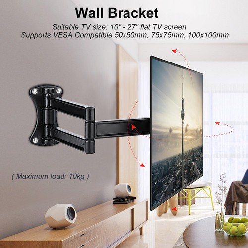 Wall Bracket Tilting Mount Stand Holder For 10-27in Flat TV LED LCD Sc TO - Picture 11 of 12