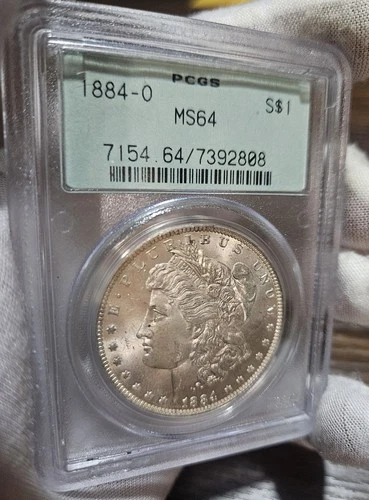 1884-O Morgan Silver Dollar PCGS MS64 OGH Old Green Holder BU $1