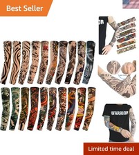 20Pcs Temporary Tattoo Arm Sleeves Arts Fake Slip on Arm Sunscreen Sleeves Body