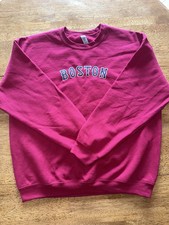 Boston Embroidered Vintage Style Crew Neck Sweatshirt. Multiple Sizes