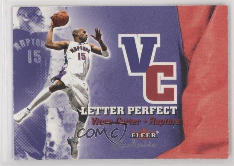 2001-02 Fleer Exclusive Letter Perfect Vince Carter #1LP HOF gb9