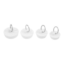 4pcs Rubber Drain Stoppers Sink Plugs with Ring Tub Plug For Kitchen Bathroom