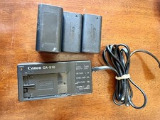 Genuine CANON CA-910 Battery Charger with 3 Batteries TESTED 