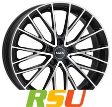 4x MAK Speciale black mirror 9x22" ET43 LK5 108 ML 63.4 Alufelgen 22 Zoll