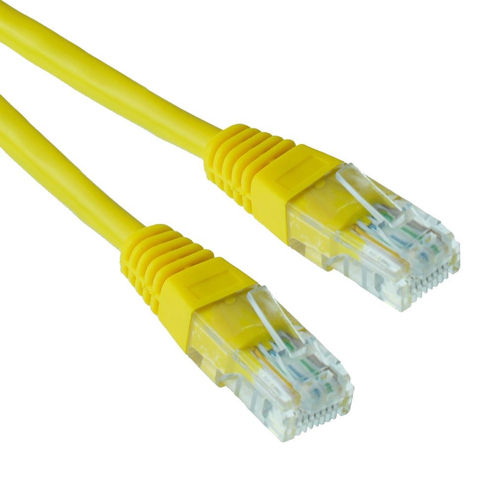 Yellow 1m RJ45 Cat5e Ethernet Network LAN Patch Cable Lead