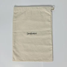 Saint Laurent YSL Dust Bag Pouch 9.75x13" Cream Flannel Authentic