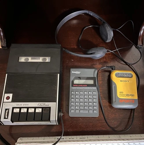 Old School Vintage Electronics Wards Cassette Player Franklin Spellcheck Walkman