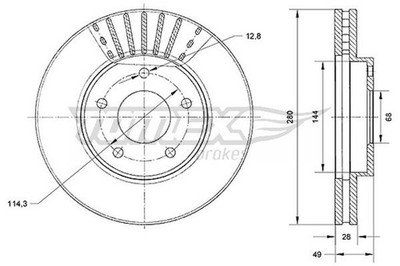 2x TOMEX Brakes Bremsscheibe TX 71-00 für NISSAN T30 V10 PRIMERA MAXIMA INFINITI