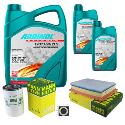 MANN Inspektionspaket 7L ADDINOL 0540 SUPER LIGHT 5W-40 für Ford Galaxy WGR