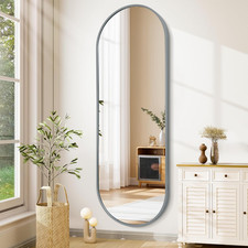 Oval Full Length Wall Mirror 48"x16" with Aluminum Frame for Any Room
