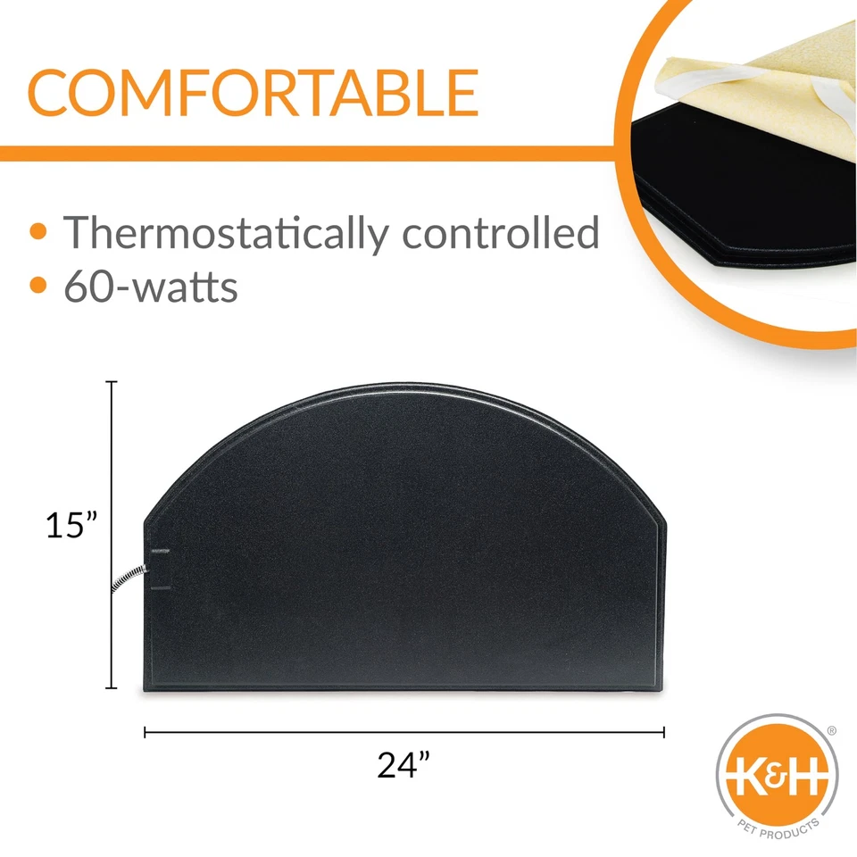 K&H Pet Products Lectro-Kennel Igloo-Style Heated Outdoor Dog Bed, Half-Round... - Image 2 of 4