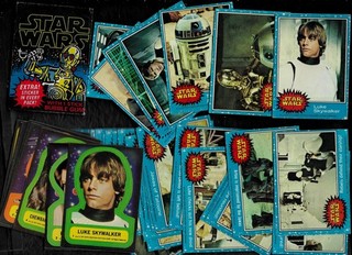 1977 STAR WARS BLUE SERIES 1 COMPLETE CARD SET 1 66 MINT STICKERS & WRAPPER
