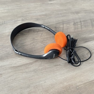 🔸 Sony MDR-005E Walkman Headphones Orange New Pads - Guardians of