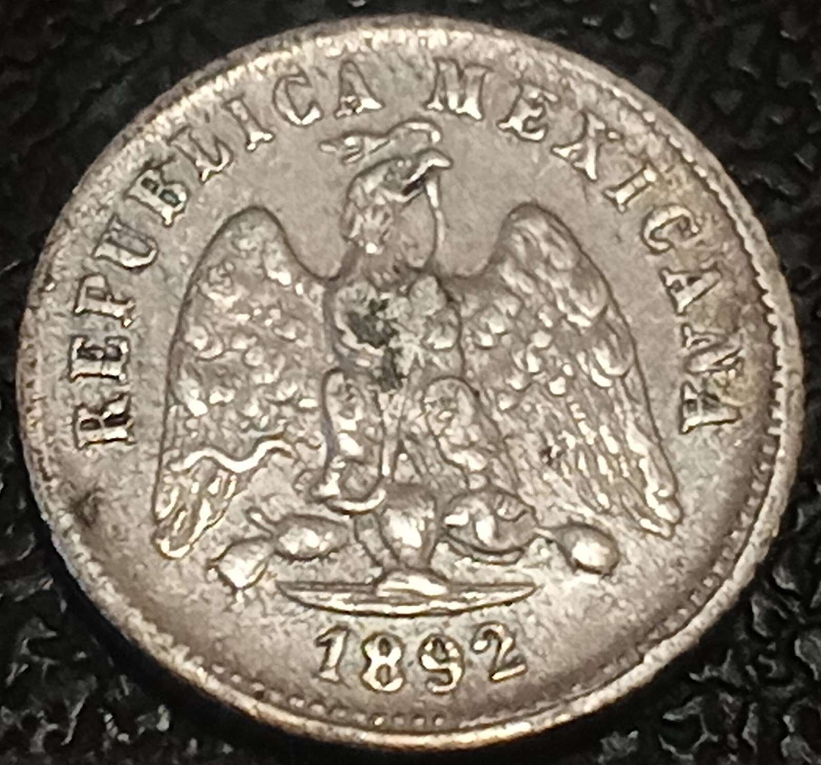 **RARE Only 57k Mint** 1892 AsL Mexico 10 Centavos Silver Coin km#403