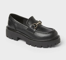 NWT Wild Fable Womens Chapman Loafers Memory Foam Black 7.5 Faux Leather