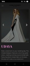 Modeca Udaya Wedding Dress Size 14 *highstreet 10/12 Oyster Cream And Black Bow