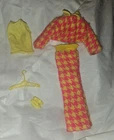 Vintage Barbie Outfit Check the Suit #1794 MOD Yellow Hot Pink Knit Complete