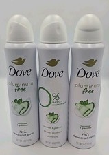 3 PACK of Dove Deodorant Spray 06/2025 Cucumber and Green Tea Aluminum Free