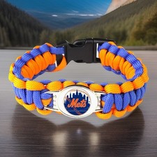 New York Mets ~ MLB Paracord Bracelet ~ New In Bag ~ MLB Licensed