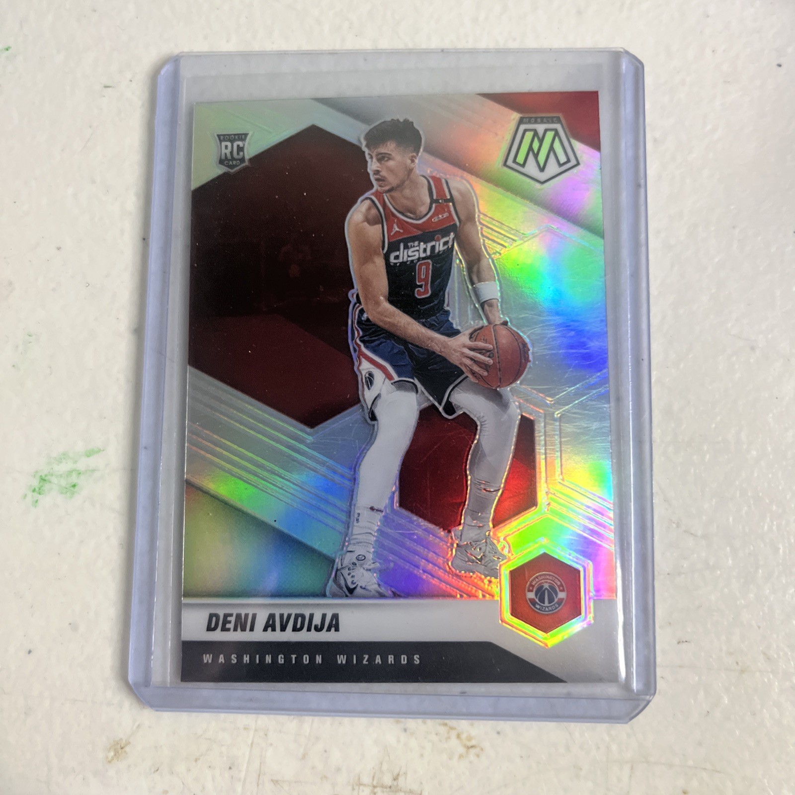 2020-21 Panini Mosaic Deni Avdija Silver Holo Prizm Rookie Card RC #217 Wizards