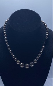 Vintage 900 Silver Graduated Bead Necklace Southwestern 15.75" 13.4g