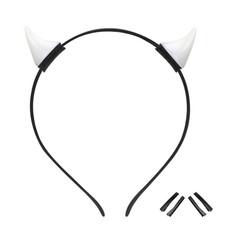 Demon Horns Headband - Devil Horns Hairband for Cosplay Halloween White